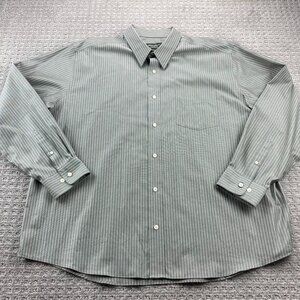 Vintage Eddie Bauer Shirt Men XXL Gray Stripes Wrinkle & Stain Resistant Classic